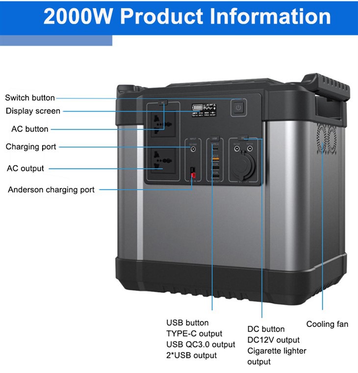 Portable Power Station 2000 Watt